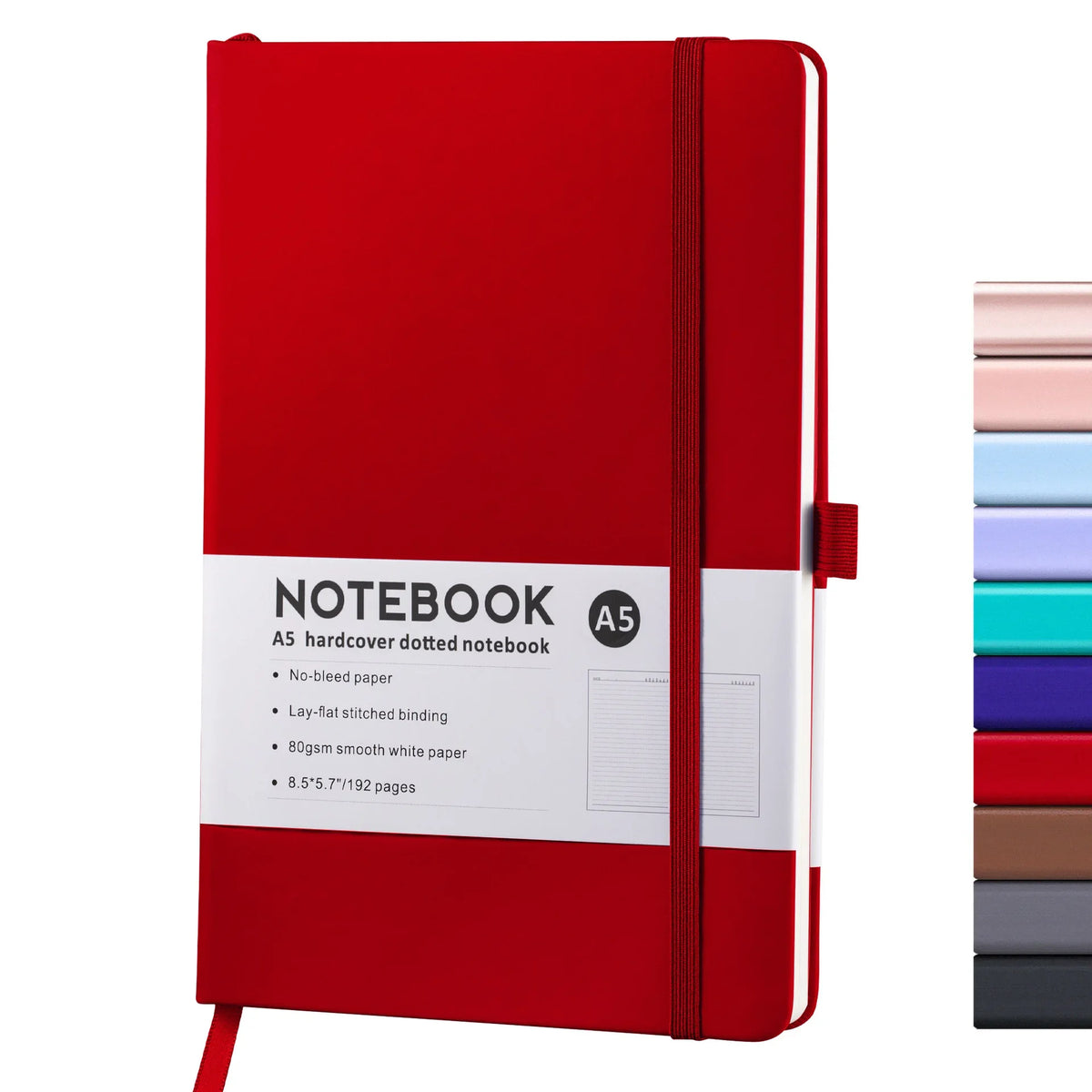Hardcover A5/A6 Notebook with Elastic Band | PU Leather Journal Notebook for Office, School & Daily Note Taking