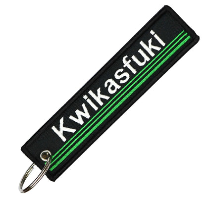 JDM Kawasexy Logo Key Chain For Kawasaki Motocycle Key Ring Cars Keychain Gifts Double Sided Embroidery Fashion Keychain