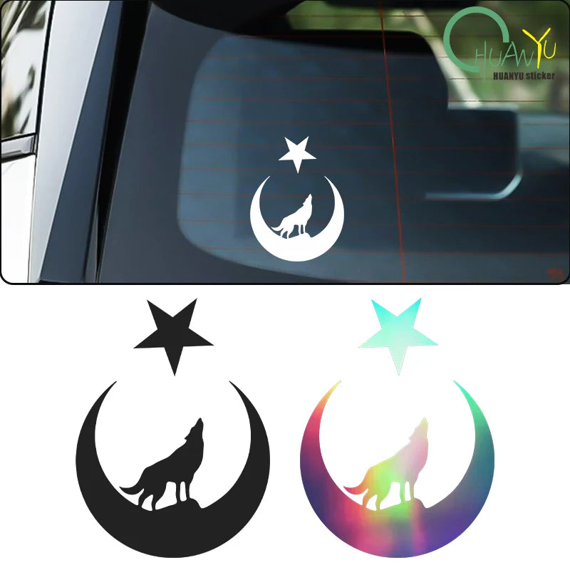 Interesting Wolf and Moon Star Great Turk Turkey Turkish Car Sticker Accessories Car Styling Decal Vinyl  PVC