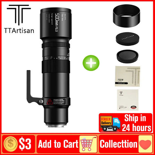 TTArtisan 500mm F6.3 Telephoto Lens Full Frame Lens Camera Full Frame Lens for Sony E-Mount Nikon Z-Mount Canon RF-Mount L-Mount