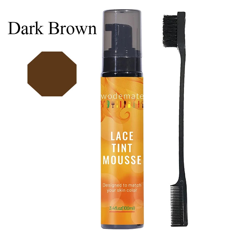 Tinted Lace Precison Parting Pen 100ml Lace Tint Mousse Brown Lace Dyeing Spray Wig Lace Tint With Brush Applicatior Wholesale