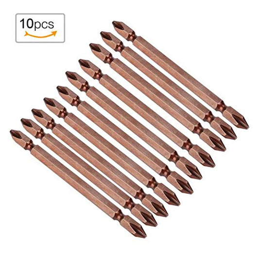 50mm-150mm Magnetic Impact Double Head Cross Screw Drill Bit Set Handheld Screw Disassembly and Assembly Power Tool 10 Piece Set