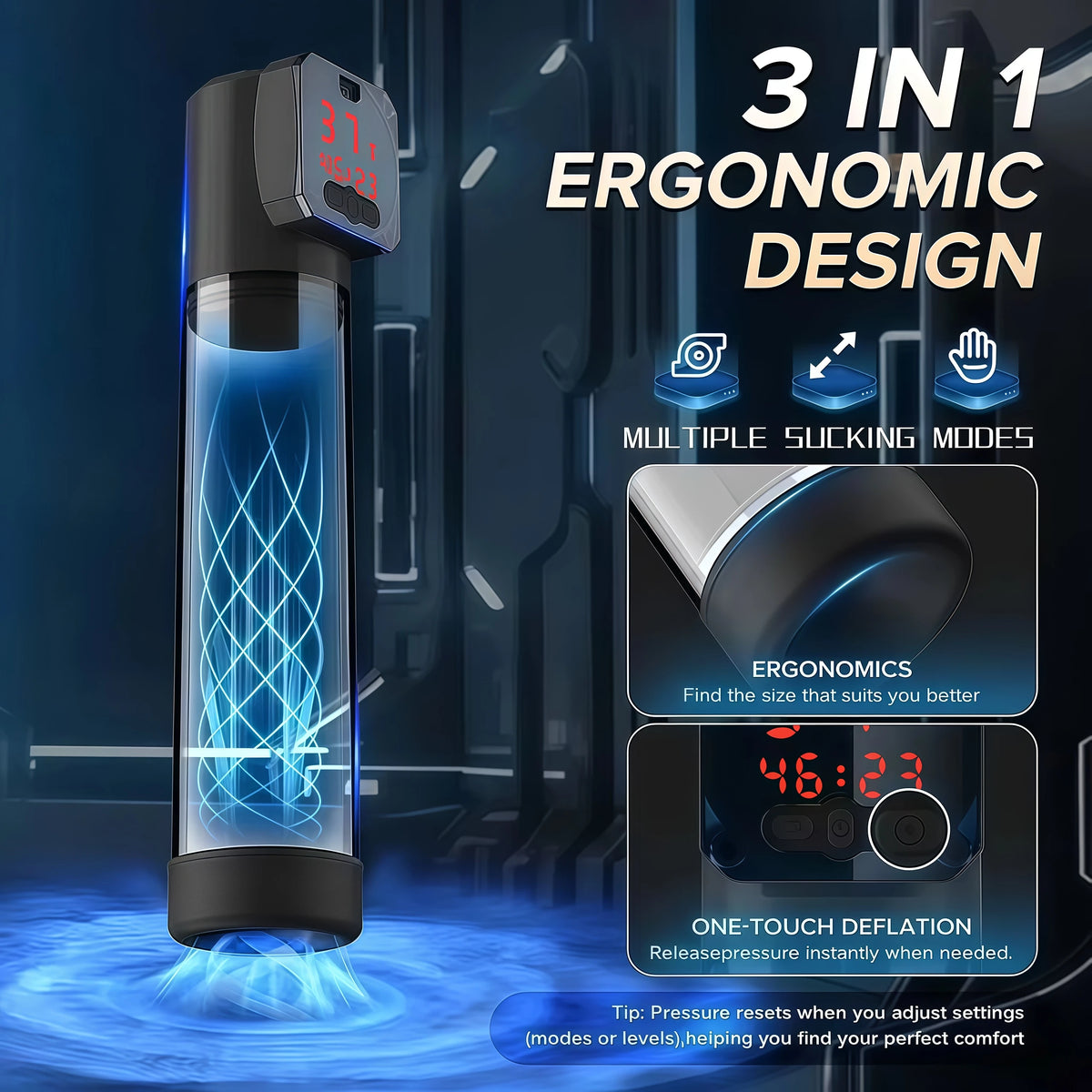 Electric Penis Pump for Man Automatic Vacuum Sucking Vibrator Enlarge IPX7 Waterproof 5 Suction 6 Training Modes Adult Sex Toys