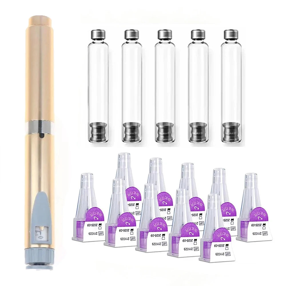 Reusable Injection Pen Peptide Pen,Insulin Pen Reusable Adjustable Dose Cartridge Subcutaneous Injector Medical Durable Precise