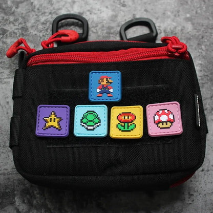 Pixel Cartoon PVC Patch for Clothing Customs Clearance Game Tactical Morale Badge on Backpack Applique Hook Loop Armband Sticker
