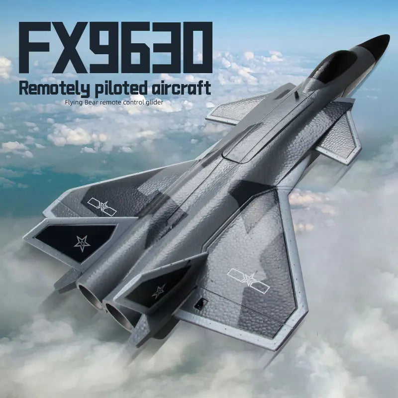 FX9630 J20 RC Plane Gyroscope Power Fighter Remote Control Airplane Anti-collision Soft Rubber Head Glider with Culvert Design