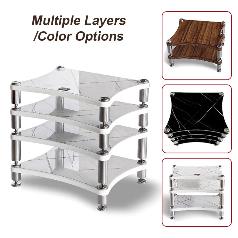 1-4 Tier Audio Rack LBE 200KG Amplifier Stand with Vibration Isolation Feet Storage Bracket SUS Leg For DJ Home Theater HiFi Amp