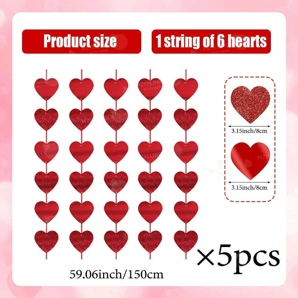 LOVE Balloon Set Love Pendant Decoration Red Heart Balloon for Valentine's Day Proposal Wedding Birthday Decoration
