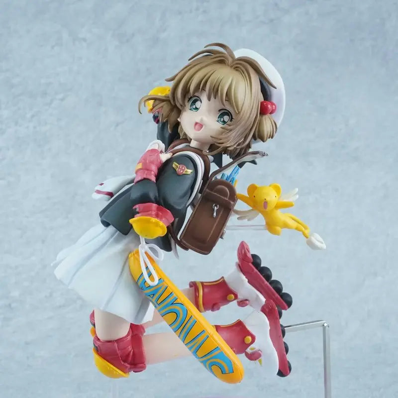 20CM Cardcaptor Sakura Kinomoto Sakura Roller Skating Anime Characters Figure Desktop Ornament Collectible Toy Model Statue Gift