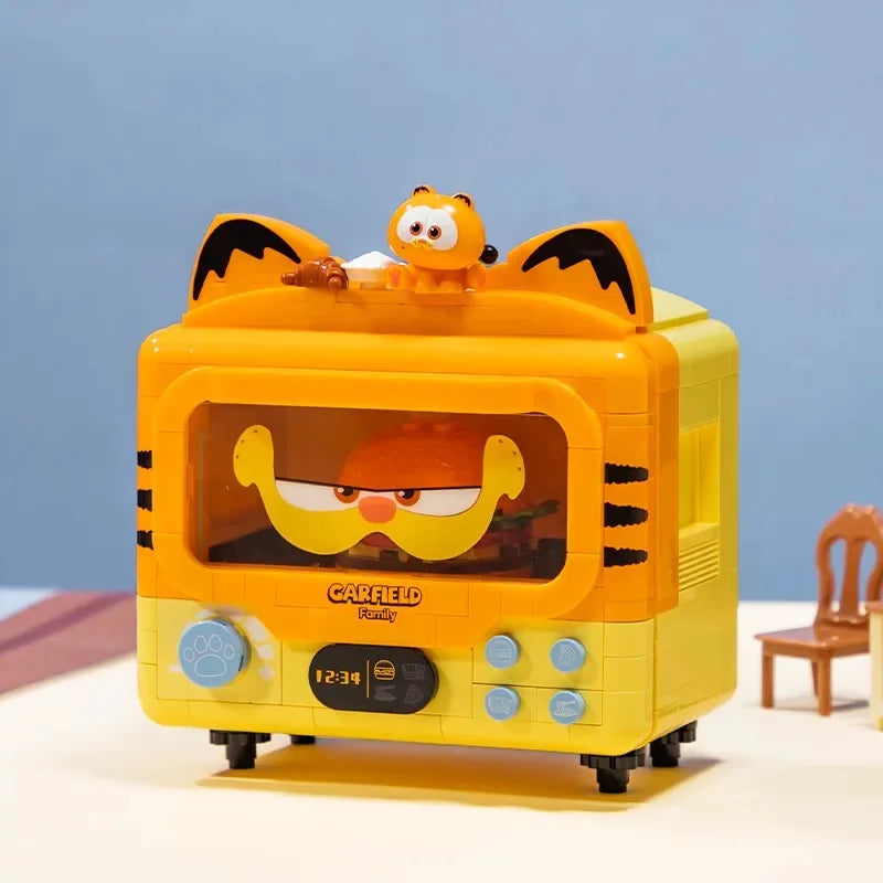 Pantasy Garfield Crystal Ball Series Fun Gashapon Machine Building Block Puzzle Model Desktop Ornament Children's Gift