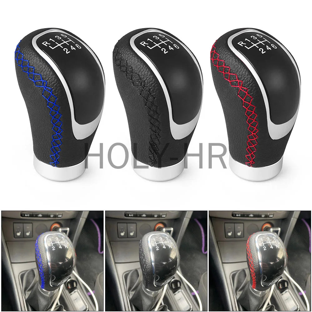 Car 5/6-speed universal R PU leather shift lever manual car shift lever shift lever modification shift head, improves aesthetics