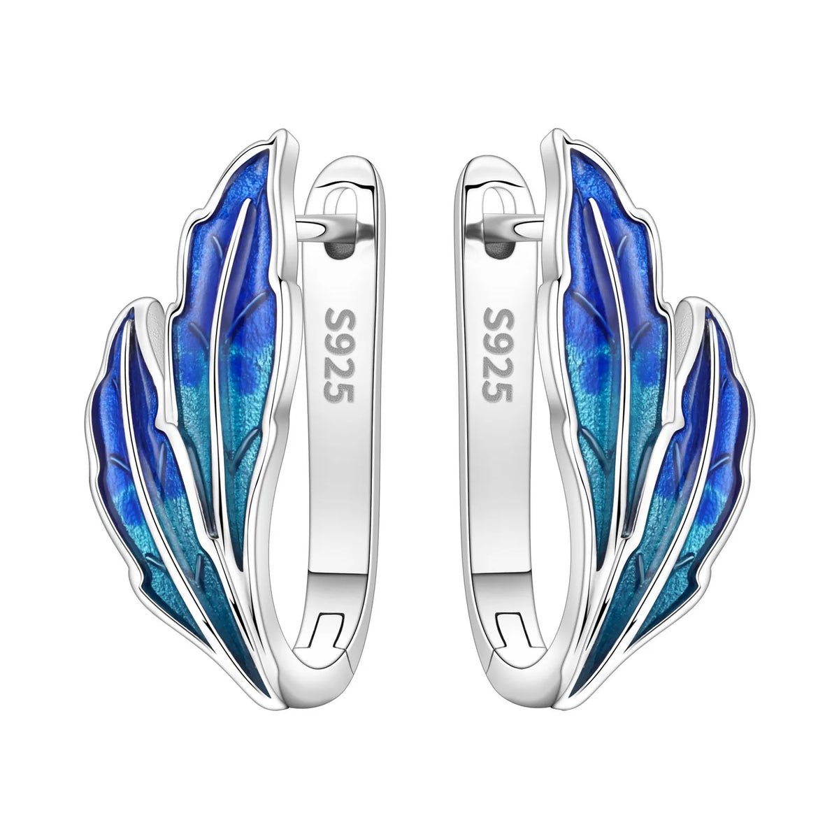 Orstarry Original 925 Sterling Silver Minimally Design Blue Zircon Earrings Women Hoop Earring Anniversary Jewelry Gifts