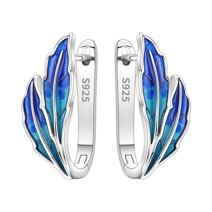 Orstarry Original 925 Sterling Silver Minimally Design Blue Zircon Earrings Women Hoop Earring Anniversary Jewelry Gifts