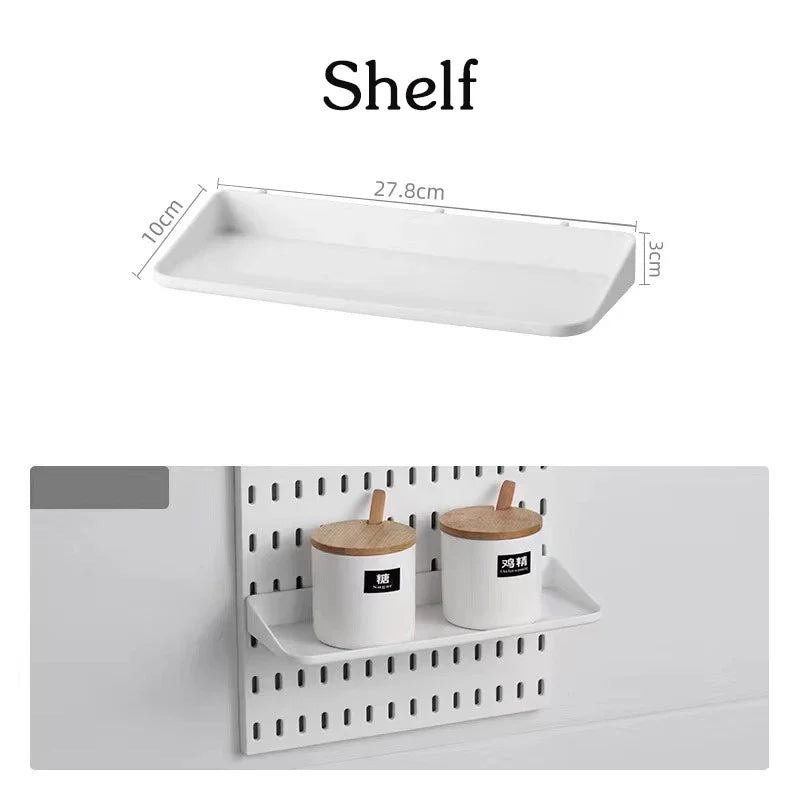 DIY Pegboard Accessories No Punching Kitchen Organization Shelf Storage Box Hooks Wall Organizer Crafts For Garage Room