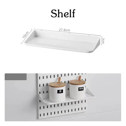 DIY Pegboard Accessories No Punching Kitchen Organization Shelf Storage Box Hooks Wall Organizer Crafts For Garage Room
