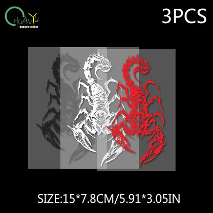 Dark style day eye scorpion car sticker, car and motorcycle scratch proof, waterproof, reflective decoration decal