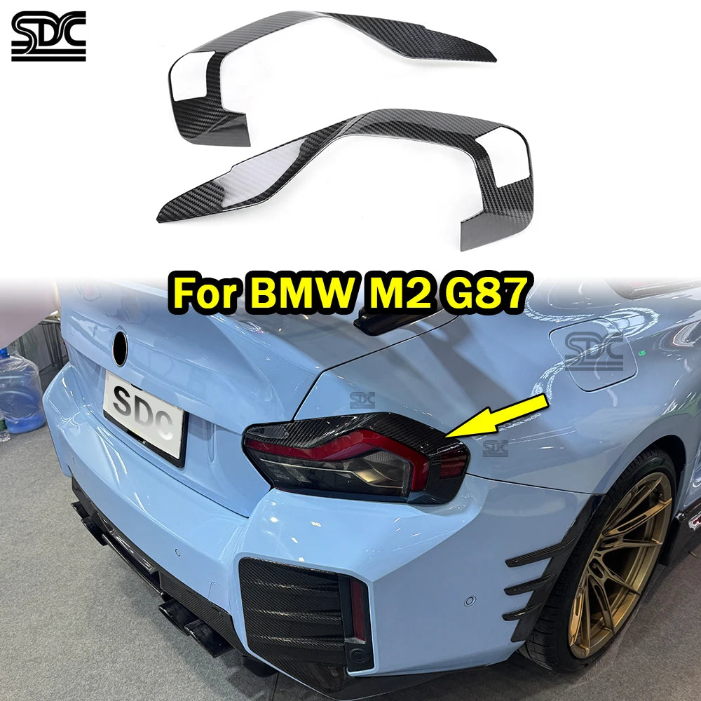 G87 M2 Real Dry Carbon Tail Light Trim Covers For BMW M2 G87 CS 2023+ Prepreg Carbon Fibre Rear Bumper Rear Light Eyebrow Lid