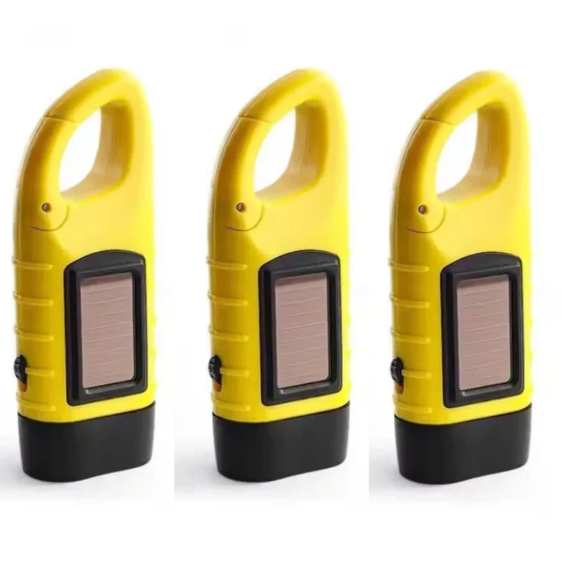 Outdoor LED Hand Pressing Dynamo Solar Crank Power Flashlight Torch Light Hand Press Crank Camping Lamp Light for Outdoor Home