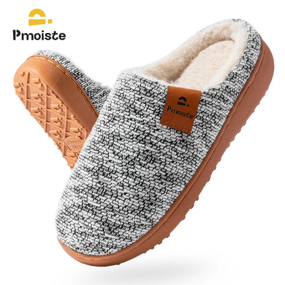 Winter Women's Slippers TPR Sole anti Slip Soft Knit Home Shoes Comfortable and Warm Indoor Casual Shoes