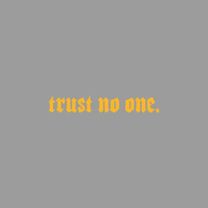 Edgy Trust No One Gothic Vinyl Car Sticker, Durable Weatherproof Quote Decal for Car Window, Fuel Tank, Door, Dark Auto Decor