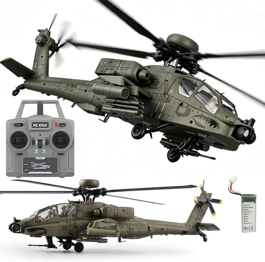 C170 AH-64D Remote Control Helicopter Aircraft for Adults Expert 1/48 RC Heli Maintain Altitude Brushless Motor / Optical Flow P