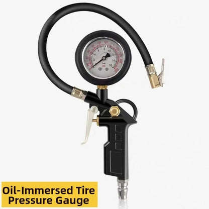 220PSI Tire Air Pressure Inflator Meter Display 0-16Bar Digital Tire Inflation Adapter LCD Digital Display Non-slip Handle