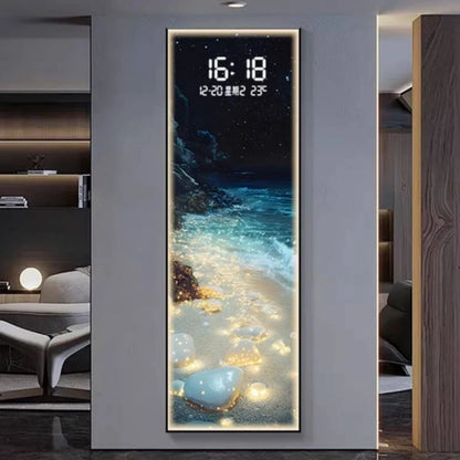 Modern Electronic Clock LED Wall Lamp for Living Room Entrance Corridor Study Hotel Plane Painting Home Decorations Mural Light