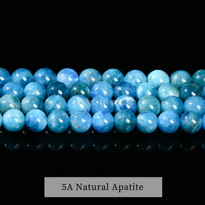 Natural Apatite Stone Bead Round Loose Spacer Blue Gems Bead for Jewelry Making DIY Bracelet Necklace Accessroies 4 6 8 10mm