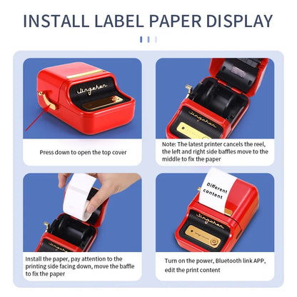 NIIMBOT B21 Label Printer Portable Wir-eless Bluetooth Thermal Label Maker Sticker Printer Color Clear label paper with printer