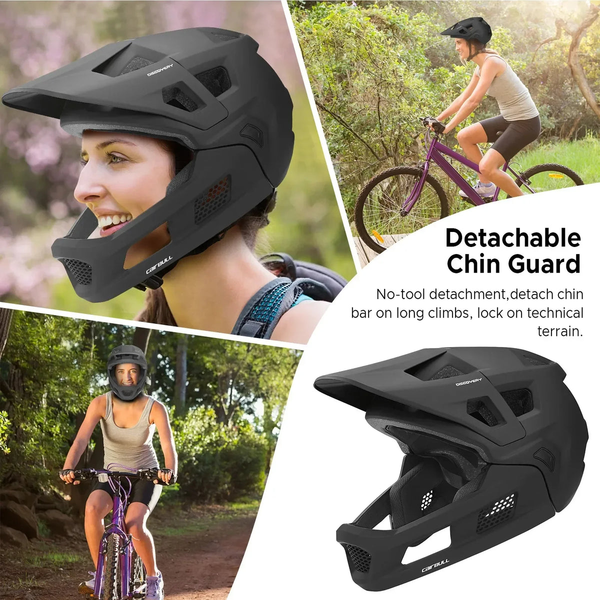 CAIRBULLDiscovery Full Face MTB Cycling Helmets Adult Racing Downhill casco Removable Chin BMX Off-Road All-Mountain Speed Bike