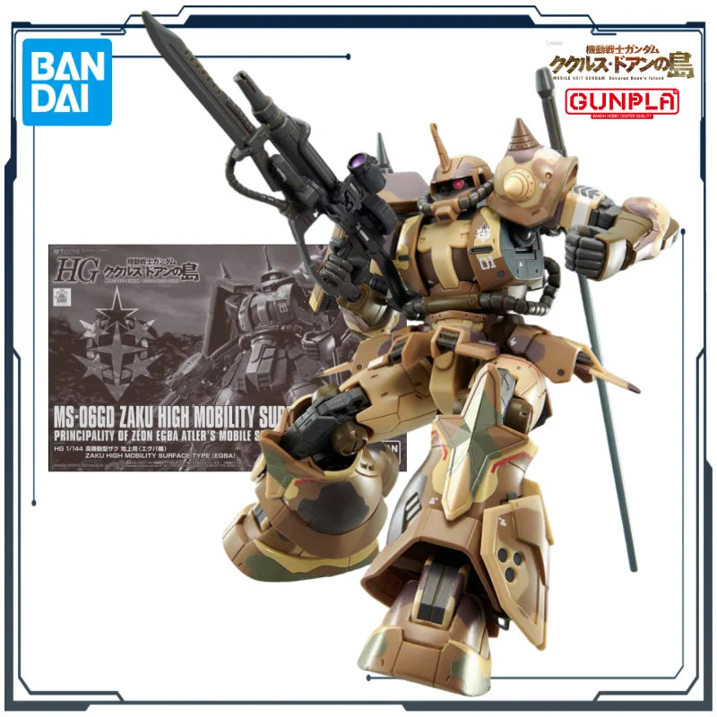 BANDAI Original HG Series Doan Island MS-06GD ZAKU HIGH MOBILITY SURFACE TYPE 1/144 Figure Assembly Model Toys Gifts for Boys