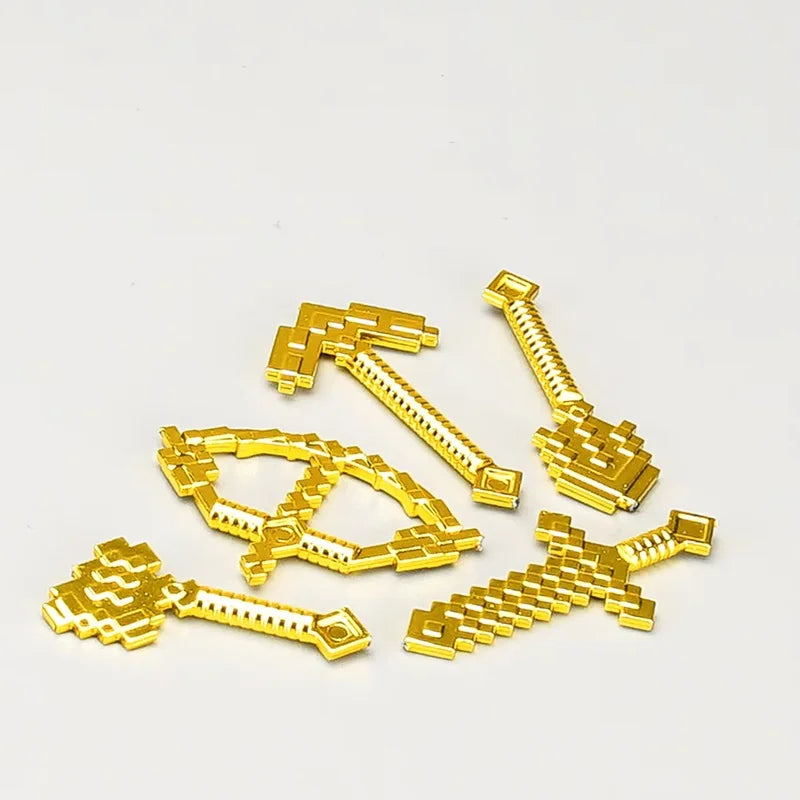 Electroplate Plating Chrome Mr Gold Building Blocks Golden Mini Action Figure Toys