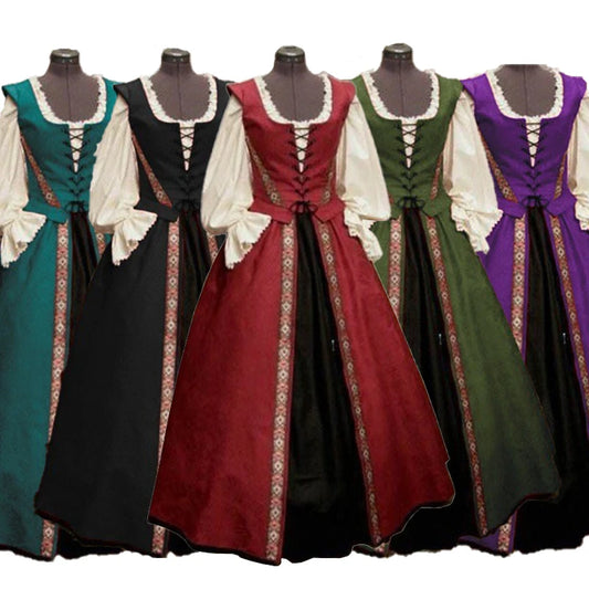 European Palace Retro Gowns Long Skirt Noble Queen and Queen Stage Drama Performance Costumes