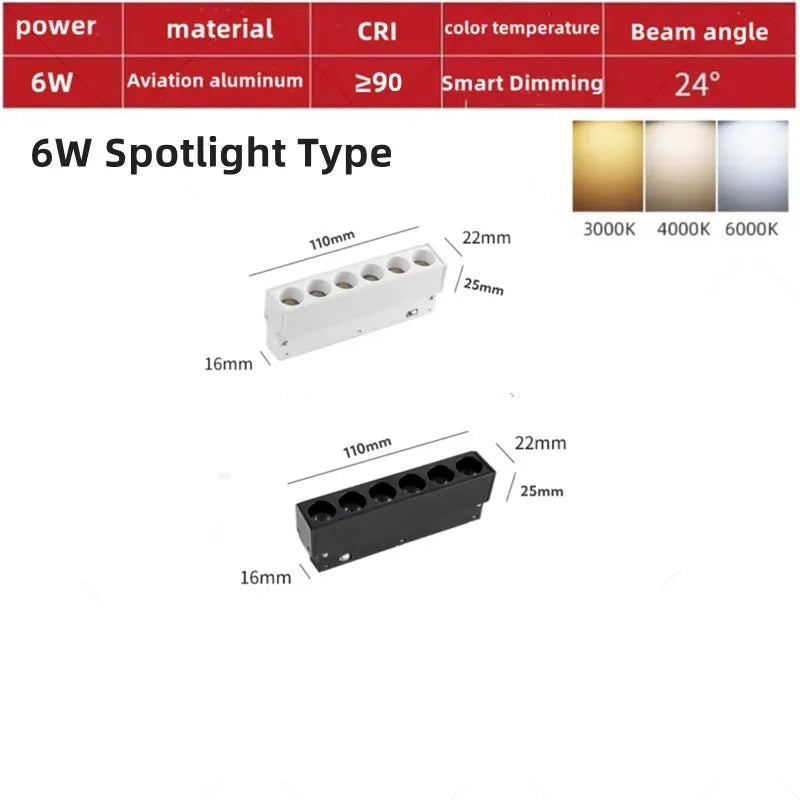 Magnetic Track LED Light Fixtures Flexible Ceiling Spotlight Rail Strip Magnet System For Indoor Modern Home Living Room Kitchen