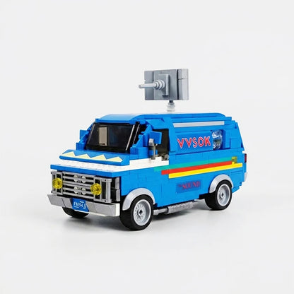 80s Retro Vehicle MOC Building Blocks Toys Car Strange Van Mystery Town Bricks Collectible Gift for Adult Fans Upside Down World