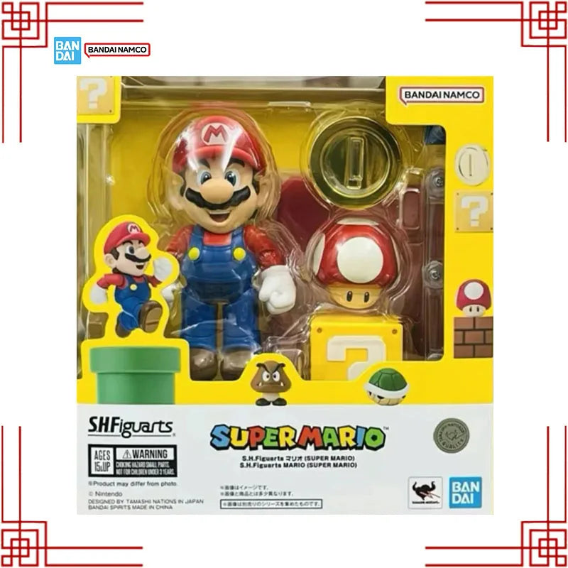 In Stock Bandai Super Mario Bros Model Kit Genuine SHF Mario Anime Action Figure Collection Finished Model Boy Toy Birthday Gift