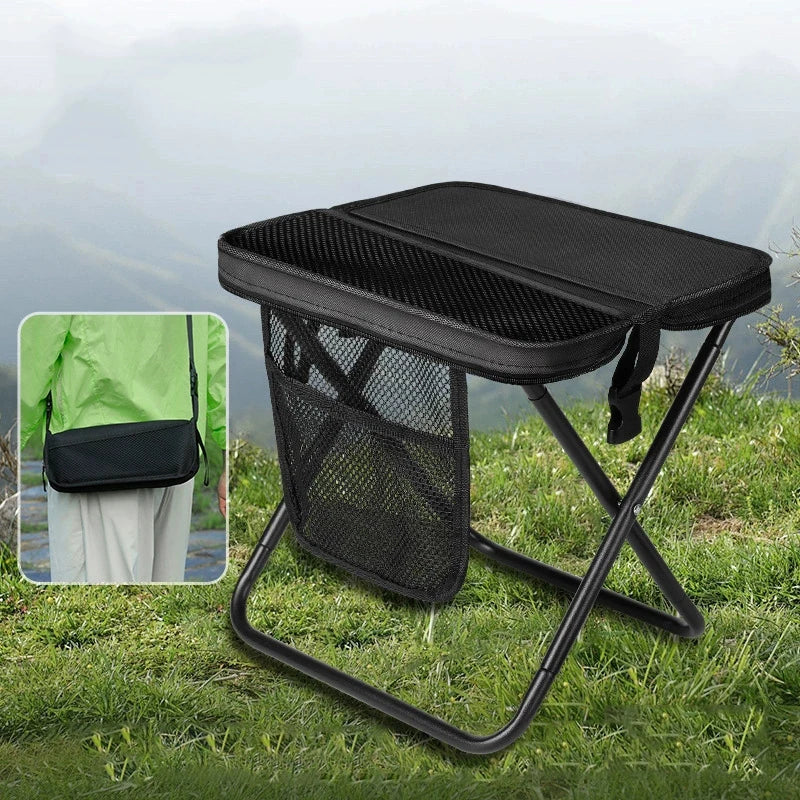 @*Foldable Backpack Stool Portable Folding Stool With Carry Bag Lightweight Mini Easy Carry Outdoor Chair For Travel For Travel