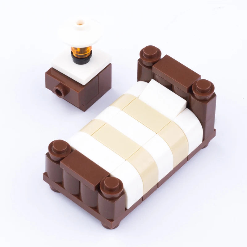 Medieval Scene Building Blocks Castle Street View Winery Tavern Loom Stove Leather Drying Rack Shooting Range Cannon Bricks Toys