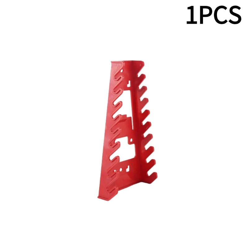 Red Wrench Organizer Plastic Wrench Rack Wall Mounted Tray Sockets Storage Tools Rack Sorter Standard Spanner Holders 1-5pcs