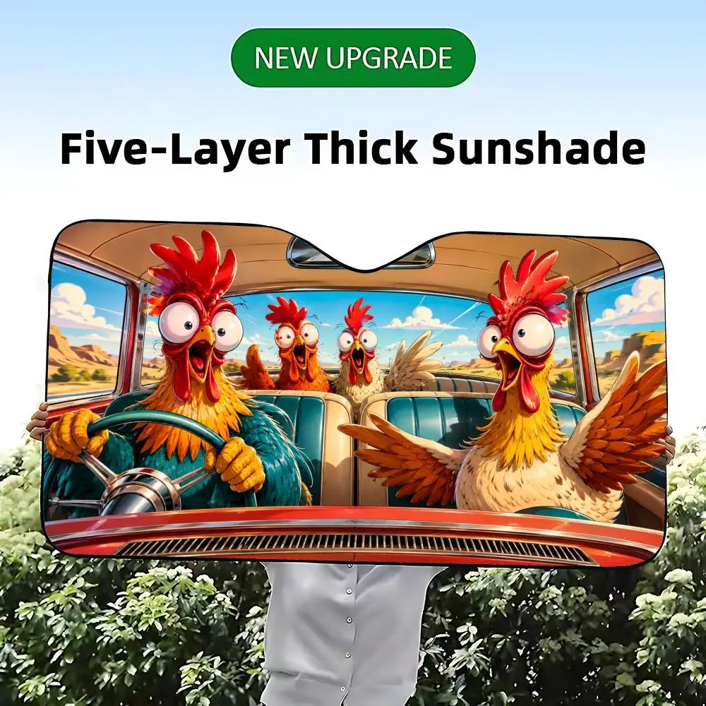 animal chicken Sun Visor Car Windshield Sun Visor - Foldable Universal Fit UV Block Heat Insulation Sunshade