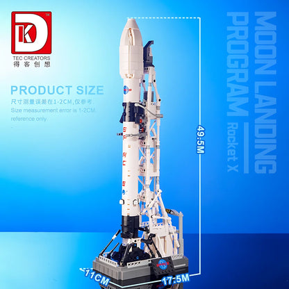 869PCS Moon Landing Program Space Rocket X Building Blocks City Aerospace Shuttle Model Bricks Educational Toys For Boys Gifts