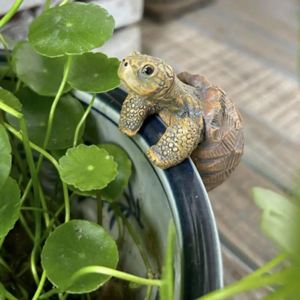 Tortoise Figure Plant Pot Hanger, Resin Hanging Turtle Statue Plant Decorations Cute Turtle Statue Figurines Planter Pot Hangers