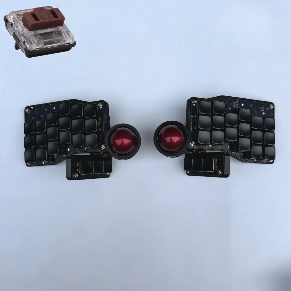 Low Profile Crosses Split Keyboard 3x5/3x6 Trackball Screen Wired/wireless Game Keyboard Hotswap QMK Kailh Choc Switch Teclado