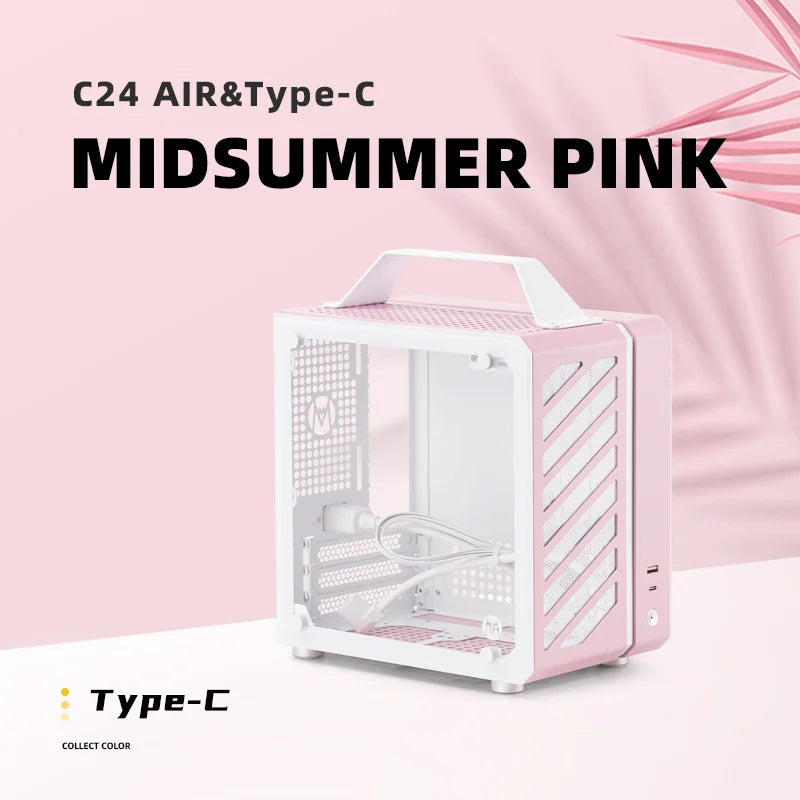 Mechanic Master C24 Sugar Cube Air&TypeC Version Portable Mini Desktop Chassis ITX Computer Case With Tempered Glass PC ardware