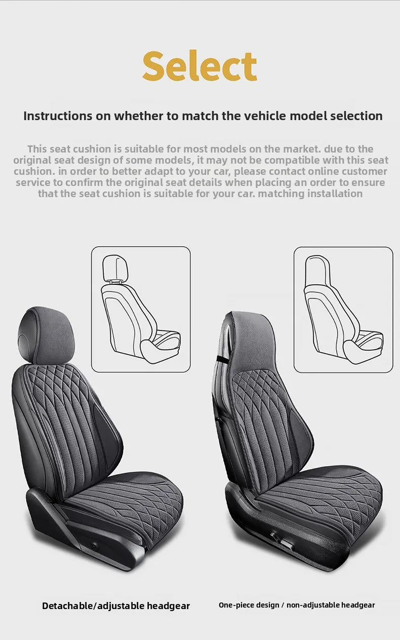 Car Suede Seat Protection Universal Car Seat Cover All Season Breathable Perforated Suede SUV Sedan Seat Cover Latex Cushion