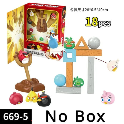 Angry Bird Action Figure Battle Red Black Chuck Bomb Matilda Terence Birds Fighting Blocks Slingshot Construction Kids Game Toy