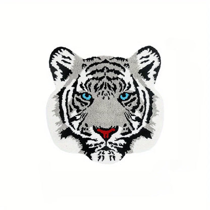 Tiger Head Pattern Carpets for Living Room Home Plush Study Animal Rug Fluffy Soft Bedside Mat Light Luxury Bedroom Decor Carpet