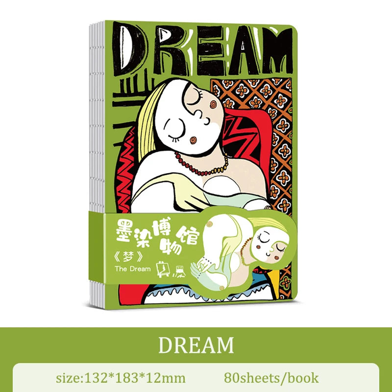 A5 Notebook Ukiyoe & Famous Painting Series Cover,80sheets/Book Writing Diary Recording Life Office Study Note Supplies CS-058