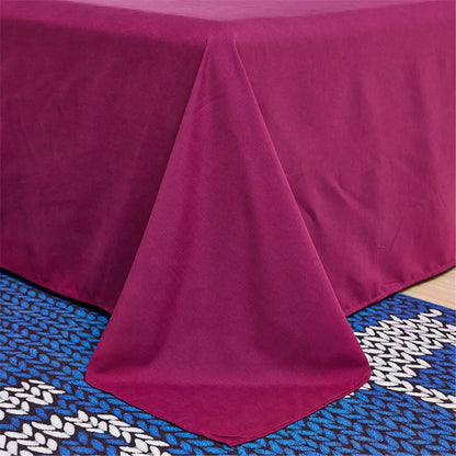 Spring Summer Autumn 1Pc 100% Polyester  Flat Sheet Solid Color High Quality Bed Sheet Various Sizes Can Be Customized