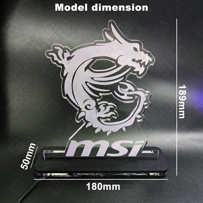 MSI Gaming Figure A-RGB Rainbow LED Acrylic Lighting Panel 5V3Pin Mystic Lighting PC Water Cooling MOD Belief Dragon Decoration